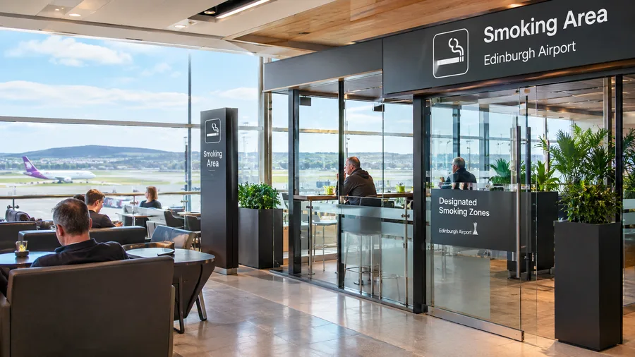 Edinburgh Airport Smoking Area and Designated Smoking Zones